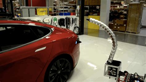 Tesla Motors New Snake Like Articulating Charger Industry Tap