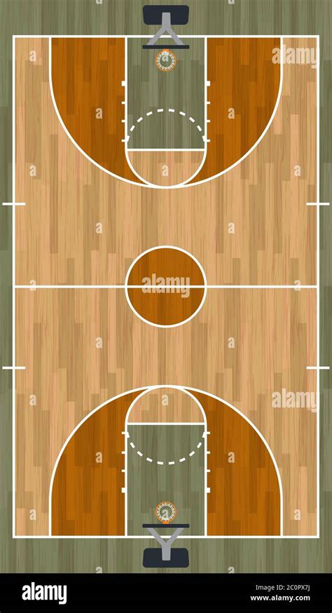 Realistic Vertical Basketball Court Illustration Stock Photo Alamy