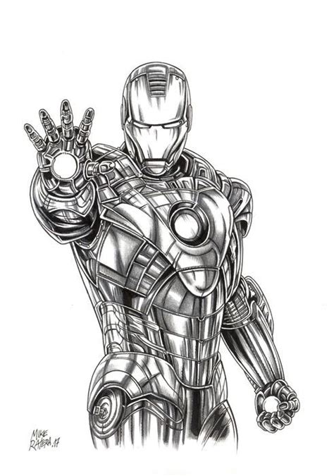 Iron Man Drawing Iron Man Drawing Original Ink Drawing Drawing