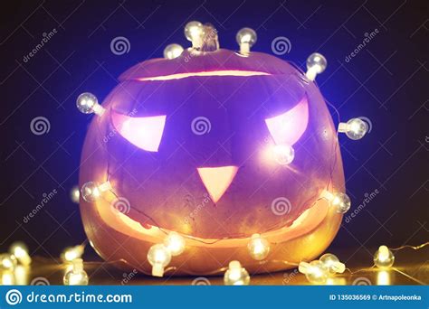 Halloween Pumpkins Head Orange Pumpkin With A Smile And