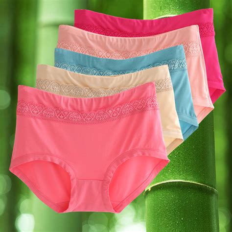 [usd 18 95] 5 loaded bamboo fiber waist underwear female cotton large size modal fat mm seamless
