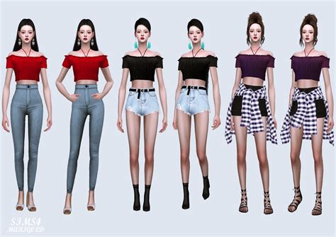 Sims4 Marigold Smoke Band Off Shoulder Top • Sims 4 Downloads