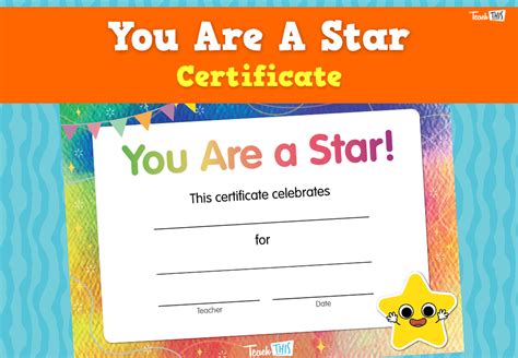 You Are A Star Certificate Teacher Resources And Classroom Games