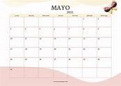 Calendario Mayo 2021 para imprimir GRATIS ️ Una Casita de Papel
