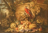 Museum Art Reproductions | Still Life of Fruit with a Parrot in a ...