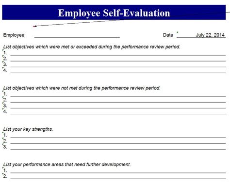 employee  evaluation template