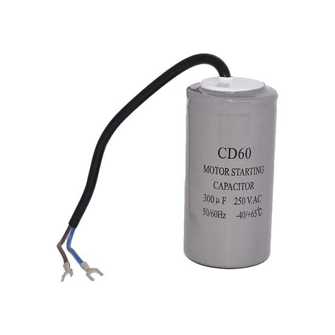 Universal 300uf 300mfd Ac Motor Start Capacitor With Cable 250v