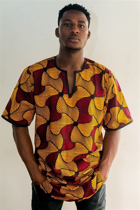 Ankara Long Shirt For Men Ankara Top Dashiki Top Ankara For Etsy Uk