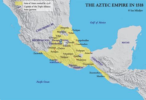Imperio Azteca 1518 Aztec Empire Ancient Mexico Old Maps