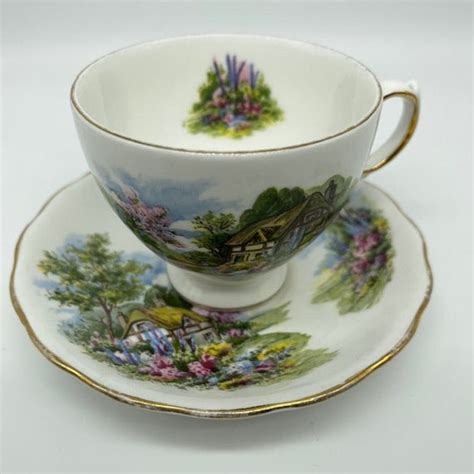 Royal Vale Country Cottage Vintage Bone China Tea Cup And Etsy