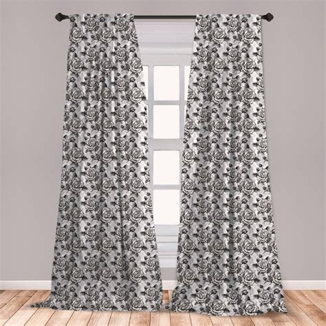 East Urban Home Ambesonne Black And White 2 Panel Curtain Set