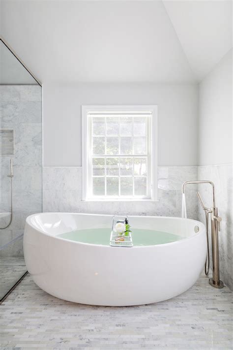 Satin/eggshell has a smooth overall subtle sheen to it that will look the same when the light hits it from any angle. Egg Bathtub - Contemporary - Bathroom - Clean Design Partners