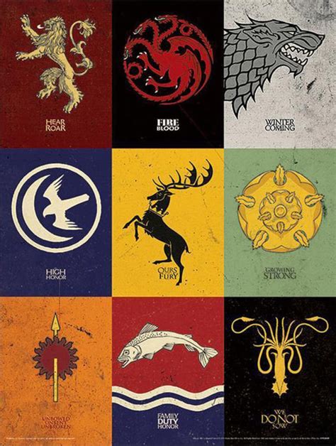 Game Of Thrones Sigils Lannister Crest Stark Crest Etsy