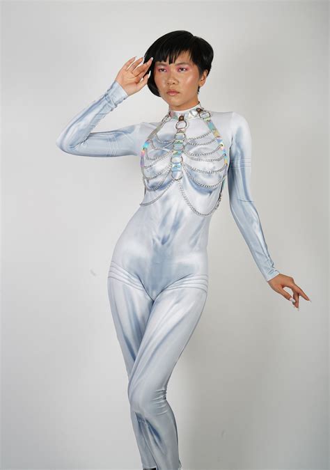 Sexy Robot Printed Spandex Bodysuit Female Body Costume Etsy
