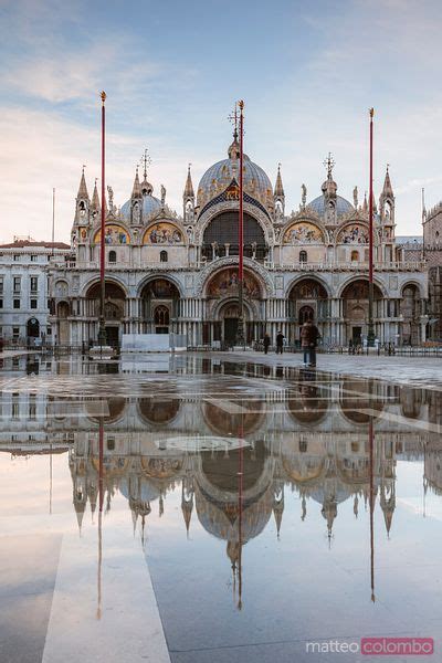 St Marks Cathedral Reflected In Water Venice Italy Royalty Free