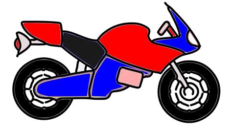 How To Draw A Motorcycle Easy Step By Step Youtube