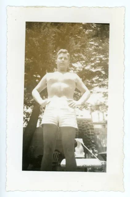 Photo Vintage Sexy Sans Chemise Homme Muscles G Teau Au B Uf Int R T Gay Eur Picclick Fr