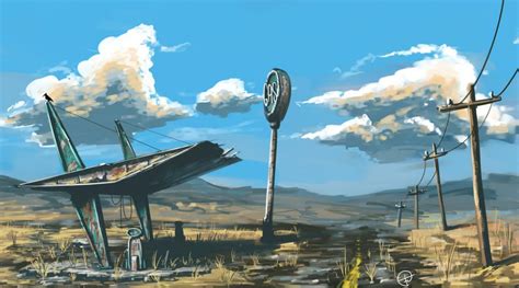 Old Gas Station By Fernand0fc On Deviantart Fallout New Vegas Gas
