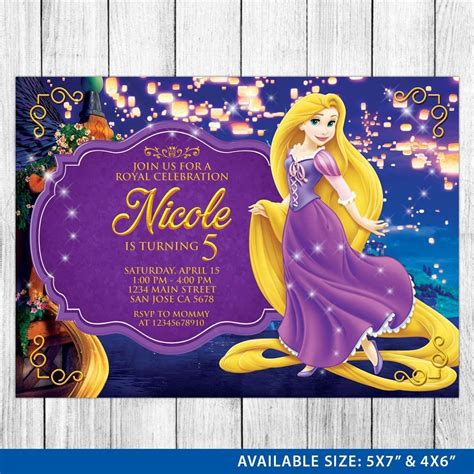 Free Printable Princess Rapunzel Invitation Templates