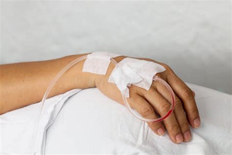 Iv Solution In A Patients Hand Stock Photo Image Of Healing Drip