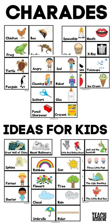 96 Printable Charades Ideas For Kids Charades For Kids