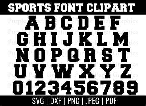 Sports Jersey Font Clipart Varsity Letters Numbers And