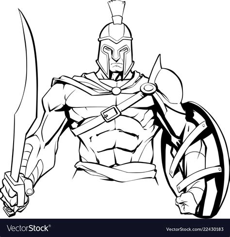 Spartan Warrior Mascot Royalty Free Vector Image