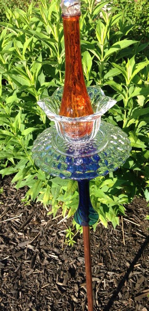 Garden Glass Totems Garden Totem Glass Garden Art Glass Art Totems