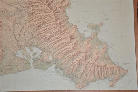 Topographic Map Of The Island Of Oahu Curtis Wright Maps