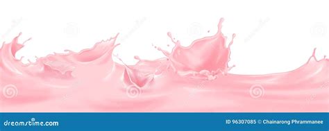 Pink Milk Splash Stock Illustration Illustration Of Dairy 96307085