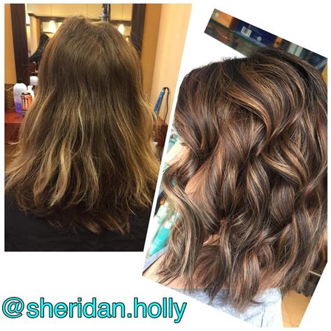 One of the next colour trends for spring/summer is bronde, which means mousey hair doesn't have to have cool highlights to lift it to blonde. Before and After - Dark brown base color with golden ...