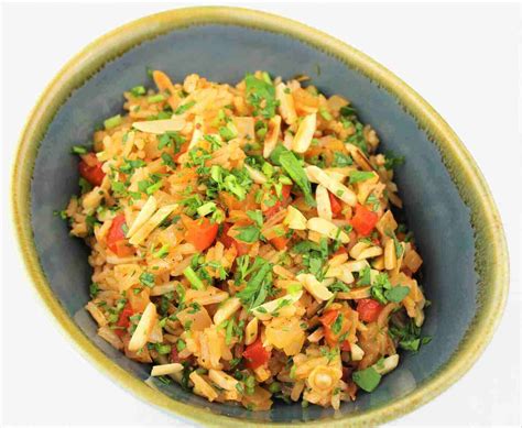 Spanish Rice Pilaf With Almonds Recipe Table Matters