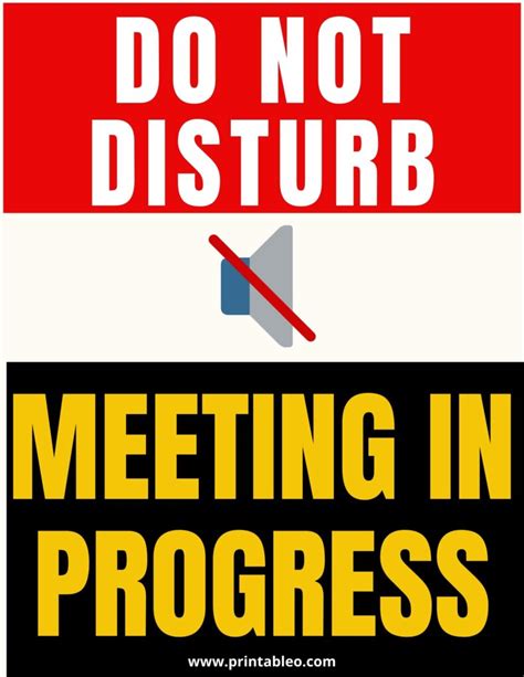 22 Printable Meeting In Progress Signs Do Not Disturb Pdf