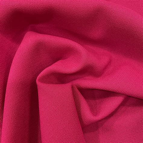 Fuchsia Double Crepe 100 Wool Fabric — Tissus En Ligne