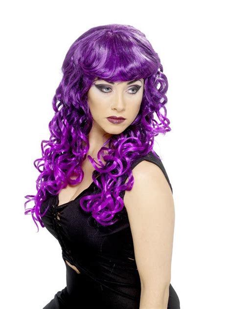Siren Wig In Bright Purple Long And Curly For Me To Wear For Halloween Mardi Gras Costumes