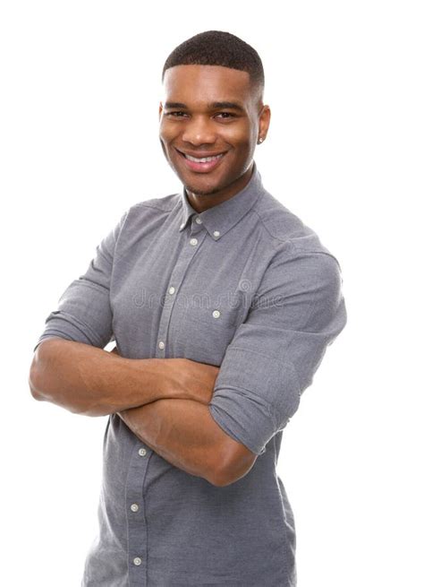 Happy African American Man Posing With Arms Crossed Stock Image Image