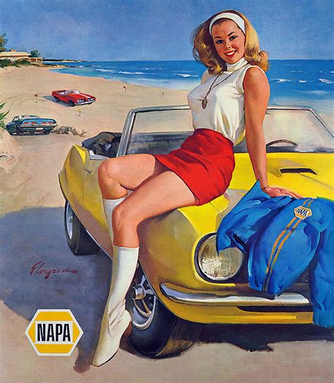 18 Pin Up Girls With Cars Vintage Napa Ads Pinup Art