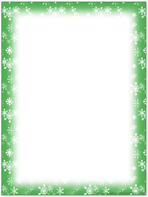 4 Best Images Of Free Printable Stationary Borders Snowflake Free