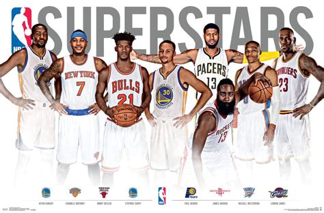 Nba Superstars Basketball Sports Poster 22x34