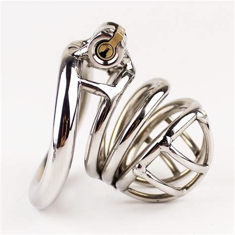 Stainless Steel Small Male Chastity Device Adult Cock Cage With Curve