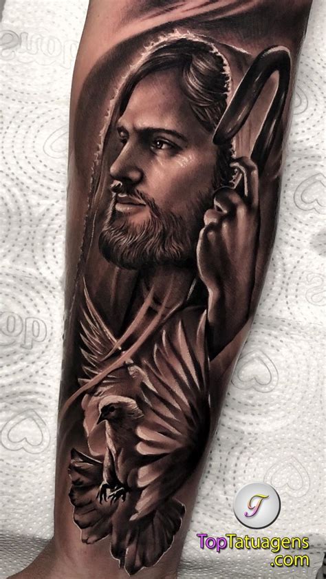45 Tatuagem De Jesus Cristo Na Perna Tatuagem De Onda
