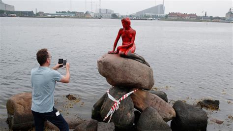 Copenhagens Little Mermaid Statue Doused With Paint Again Ctv News