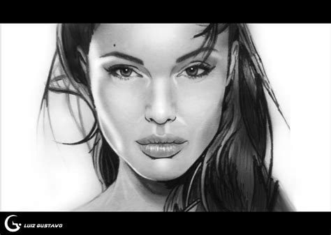 Arte Do Desenho Angelina Jolie