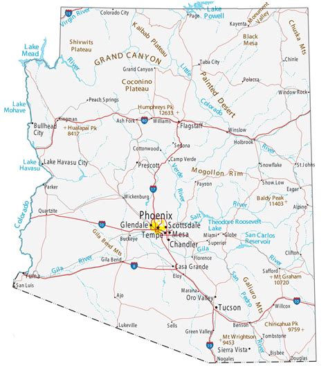 A Map Of Arizona Cities Christmas Light