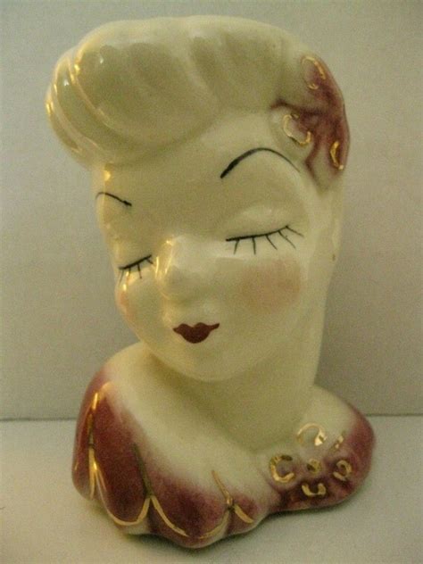 Vintage Head Vase Glamour Girl Betty Grable Style Hand