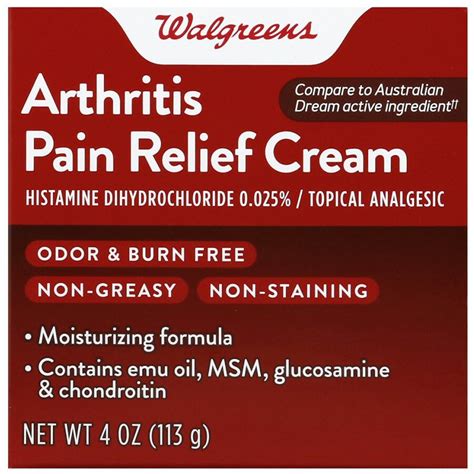 Walgreens Arthritis Pain Relief Cream Walgreens