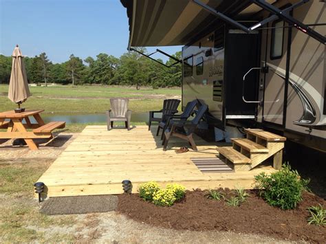 Add Deck For Summer Rv Home For Lovely Outdoor Space Patio Trailer