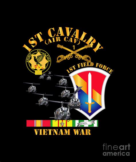 Army 1st Cavalry Air Cav 1st Field Force W Svc Digital Art By Tom