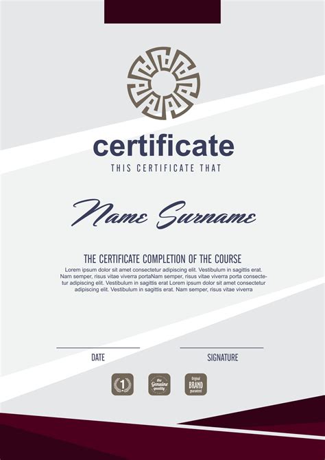 Qualification Certificate Template With Elegant Design 2562298 Vector