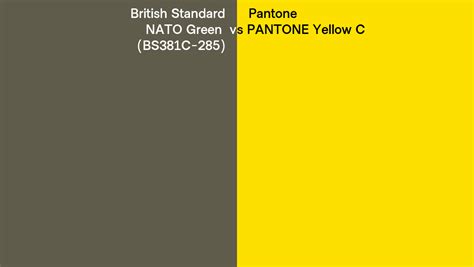 British Standard Nato Green Bs381c 285 Vs Pantone Yellow C Side By